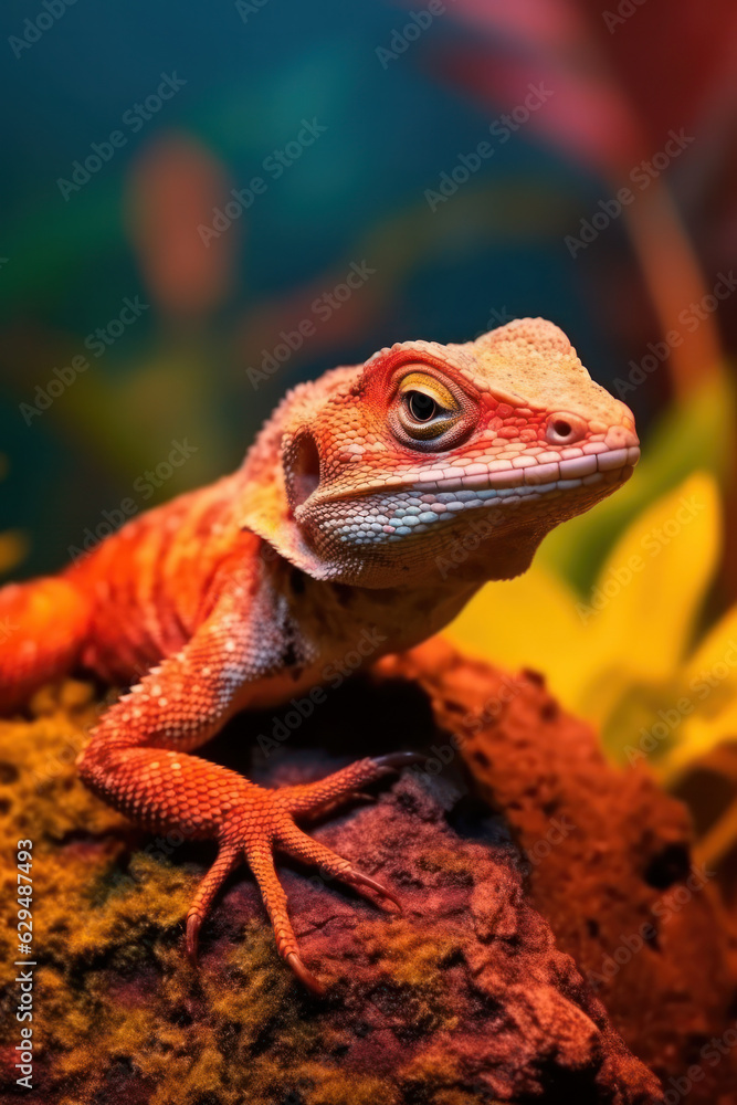 Naklejka premium Lizard, Wildlife Photography, Generative AI