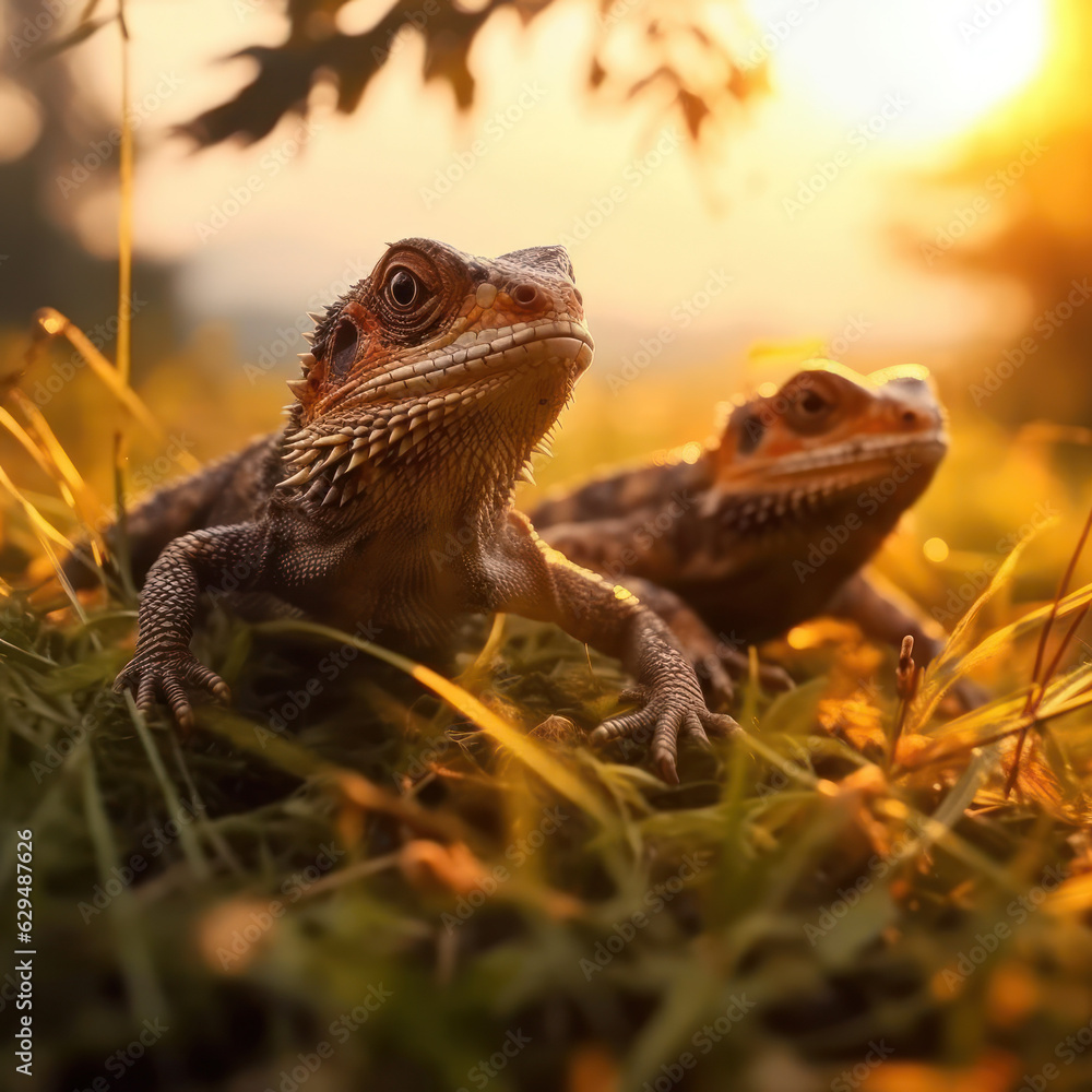 Fototapeta premium Lizard, Wildlife Photography, Generative AI