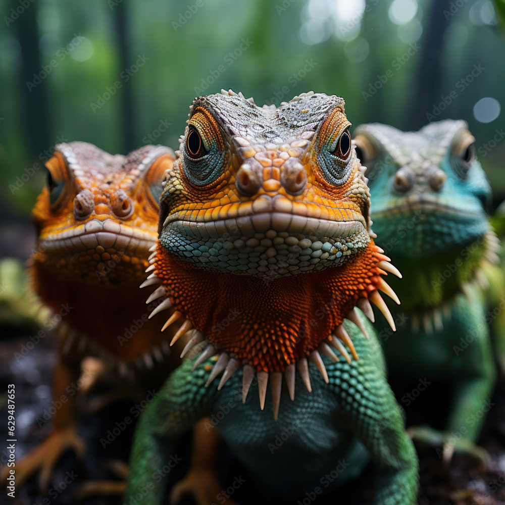 Fototapeta premium Lizard, Wildlife Photography, Generative AI