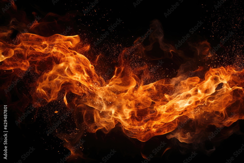 fire and spark on black background fire and spark on black background