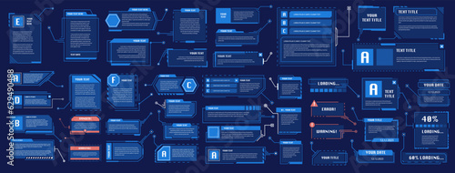 Futuristic style leader callout. Modern digital templates applicable for frame layout.