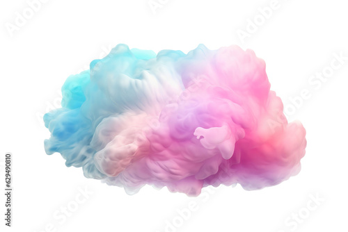 Multicolor cloud isolated on transparent background cutout , generative ai