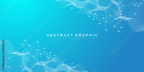 Global network connection banner design template. Header social network communication in the global business concept. Big data visualization. Internet technology. Vector illustration