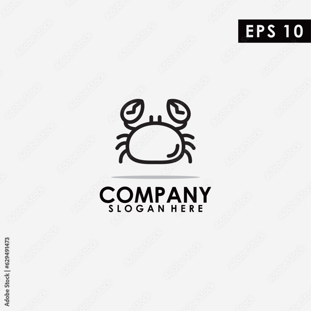 Line Of Crab Logo Design Vector Template. Modern Design. Vector Illustration Line Of Crab Logo Design Vector Template. Modern Design. Vector Illustration