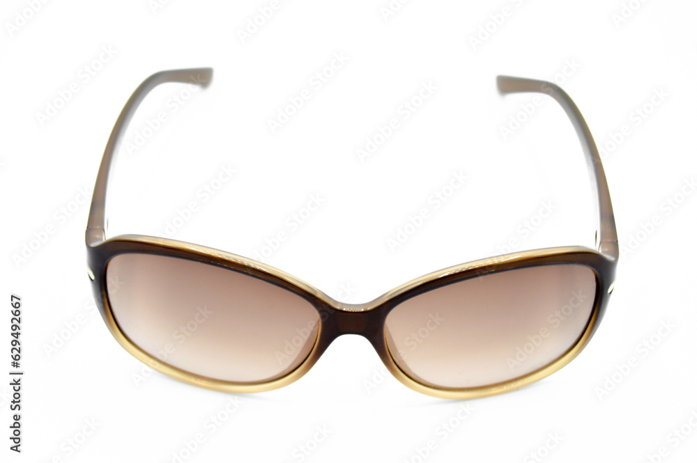 Modern brown framed plastic reading women sunglasses, sunglasses isolated on white background Modern brown framed plastic reading women sunglasses, sunglasses isolated on white background