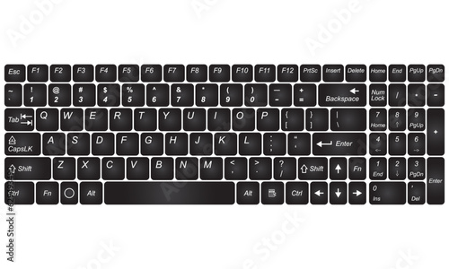 Computer keyboard isolated on a white background. Vector illustration.