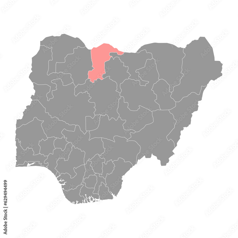 Katsina state map, administrative division of the country of Nigeria. Vector illustration.