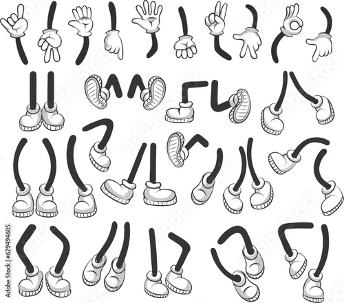 Cartoon hands and legs set