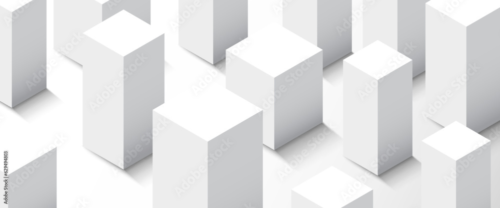 Abstract minimalistic city background. White cubes. Abstract minimalistic city background. White cubes.