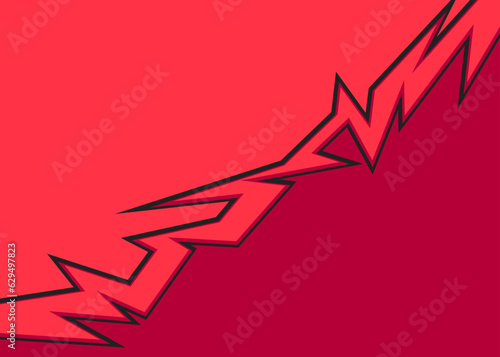 Two side background separated with spike line pattern
