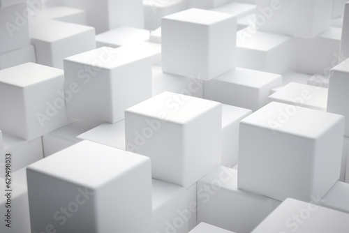 Abstract background  white smooth cubes. Background for the site. AI generative.