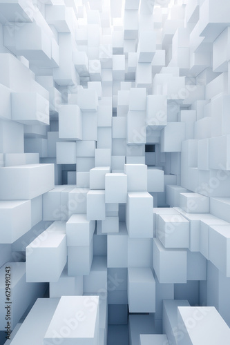 Abstract vertical background, white cubes. Background for the site. AI generative.