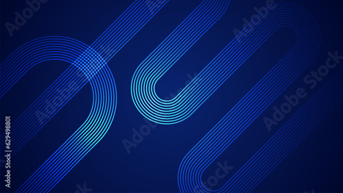 Dark blue abstract background with serpentine style lines as the main component.