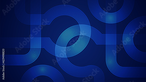 Dark blue abstract background with serpentine style lines as the main component.