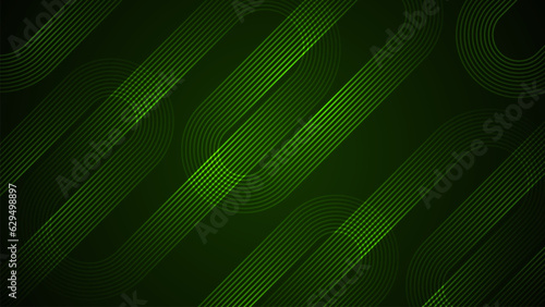 Dark green abstract background with serpentine style lines as the main component.