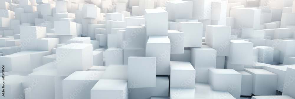 Banner. Abstract background, matte smooth white cubes. Background for the site. AI generative. Banner. Abstract background, matte smooth white cubes. Background for the site. AI generative.