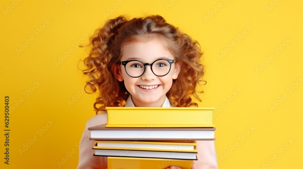 School girl with yellow background.
Generative AI School girl with yellow background.
Generative AI