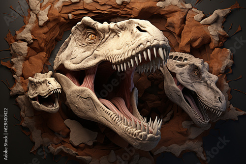 dinosaur fossils 3d rendering element © Adja Atmaja