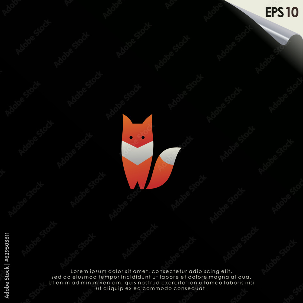 Fox Logo Design With Gradient Color. Fox Logo Template. Modern Design. Flat Logo. Vector Illustration Fox Logo Design With Gradient Color. Fox Logo Template. Modern Design. Flat Logo. Vector Illustration