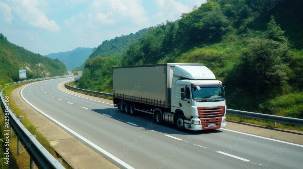 Lorry truck on the road