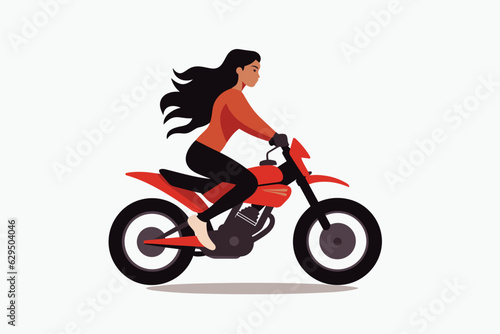 woman on bike vector flat minimalistic isolated illustration © Zaharia Levy