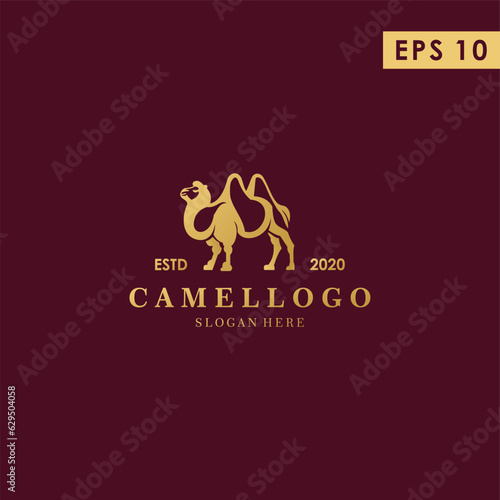 Luxury Camel Logo Design Vector Template WIth Gold Colour © Galang
