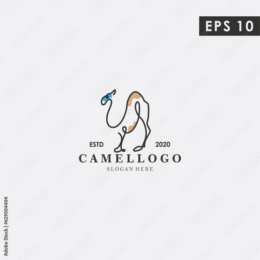 Fototapeta premium Camel Modern Logogram Design Vector Template With Flat Style