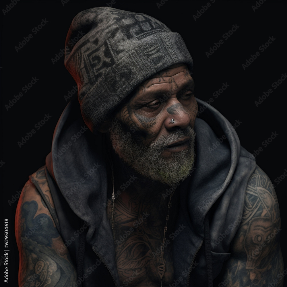 Homeless stylish man Homeless stylish man