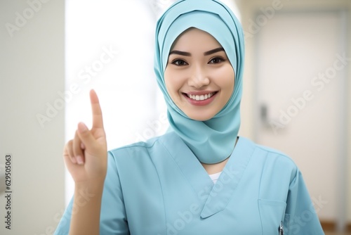 Portrait of Friendly, Smiling Confident Muslim Female Doctor, Ai Generated