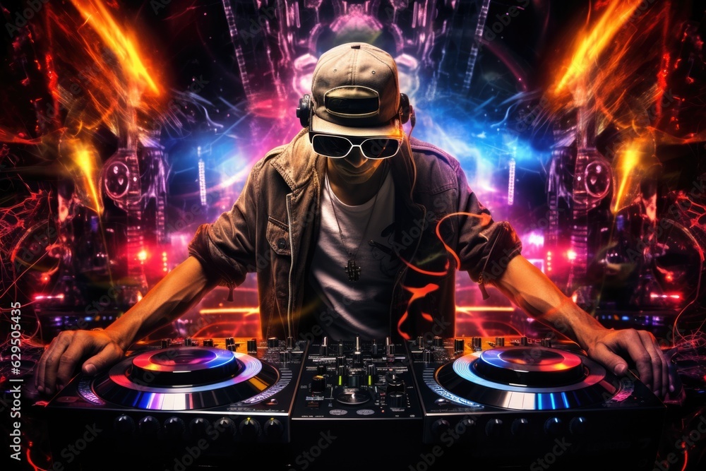 Obraz premium DJ playing music