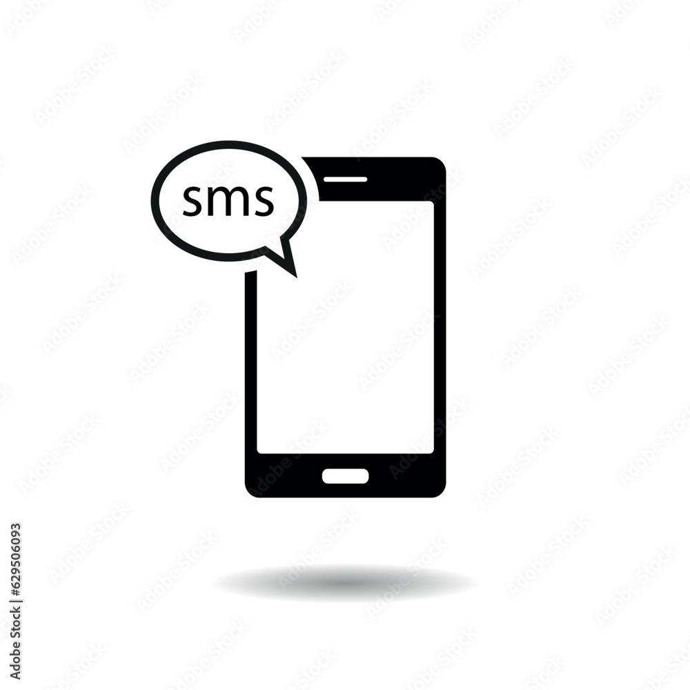 SMS icon vector illustration. Phone on isolated background. Text sign concept. SMS icon vector illustration. Phone on isolated background. Text sign concept.
