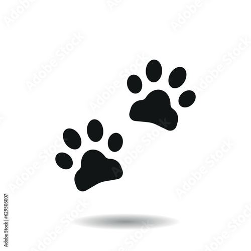 Paw icon vector illustration. Footprint on isolated background. Foot sign concept.