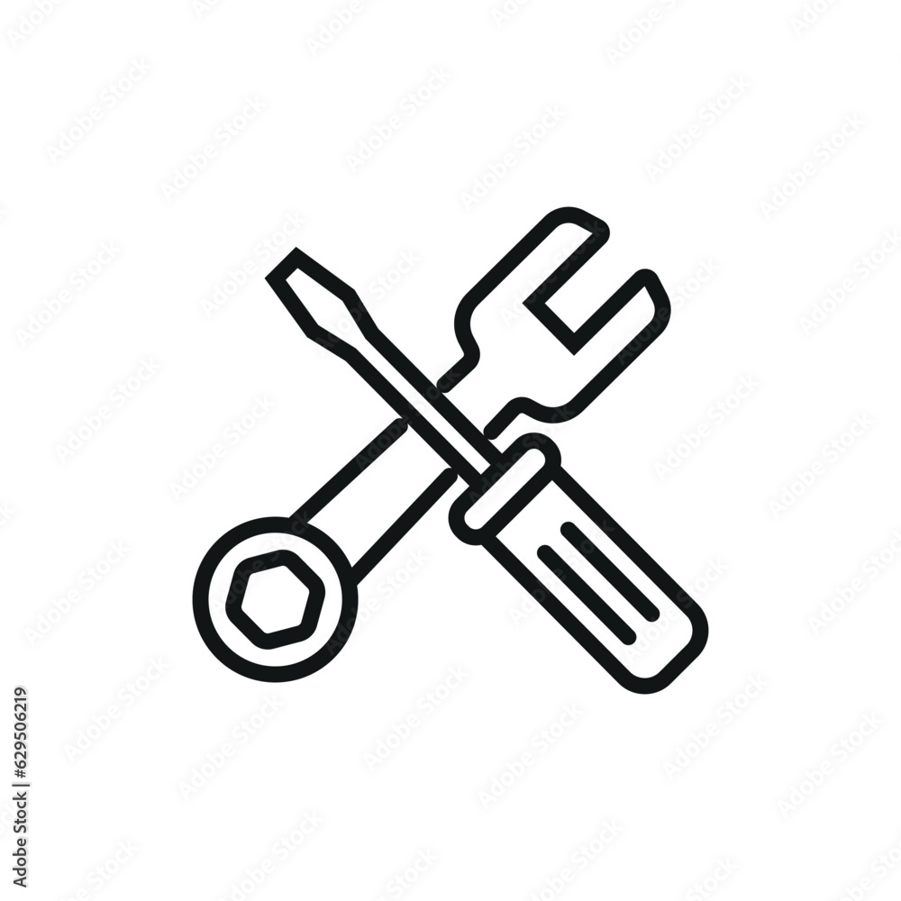 Repair icon vector illustration. Spanner, screwdriver on isolated background. Service sign concept. Repair icon vector illustration. Spanner, screwdriver on isolated background. Service sign concept.