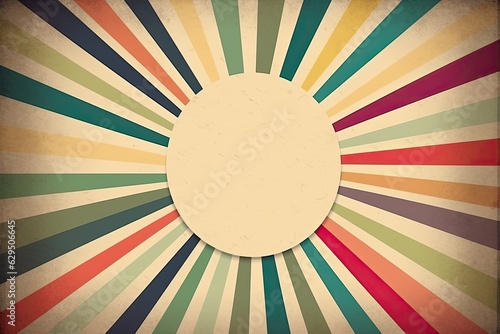 Abstract background in retro style with vintage sunburst pattern in vibrant hues.