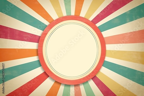 Retro abstract background with bright beams and empty center.