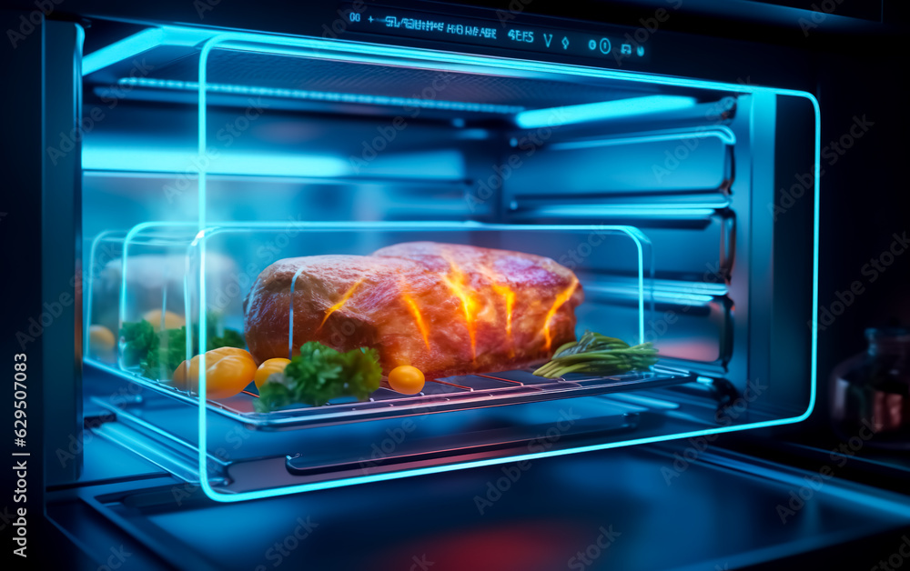 cooking food technology device with future digital oven.innovation nutrition.preservation ingredient.ai generated images cooking food technology device with future digital oven.innovation nutrition.preservation ingredient.ai generated images