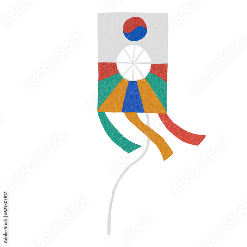 Korean Traditional Kite Bangpae Yeon Decoration Hand Drawn Illustration Doodles © Lineprint