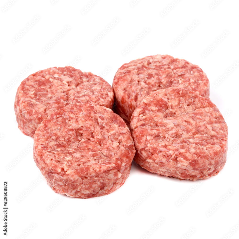 raw minced meat on a white background raw minced meat on a white background