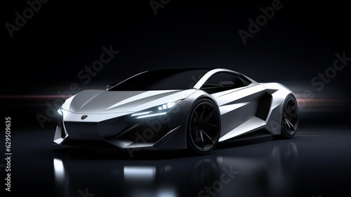 Luxury sport car on the dark background © Darya