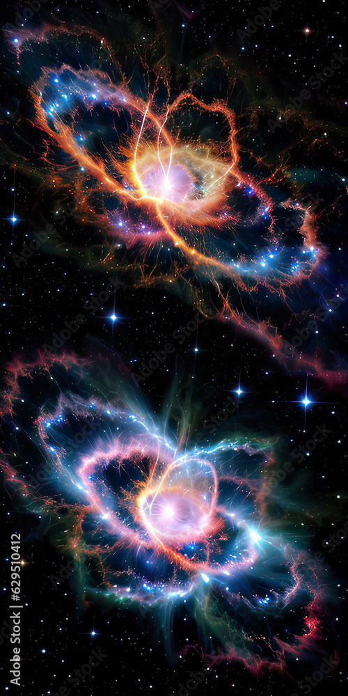 Obraz premium Abstract Concept Background Stunning Supernova With Assortment Colorful Splash Explosion In The Galaxy Dark Sky