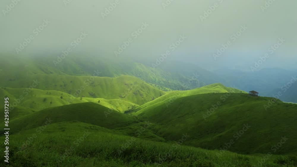 time lapse of Wugongshan Mountain alpine meadow and clouds in the morning, Jiangxi province, China. time lapse of Wugongshan Mountain alpine meadow and clouds in the morning, Jiangxi province, China.