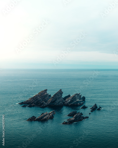 sea and rocks in Loiba Spain  photo