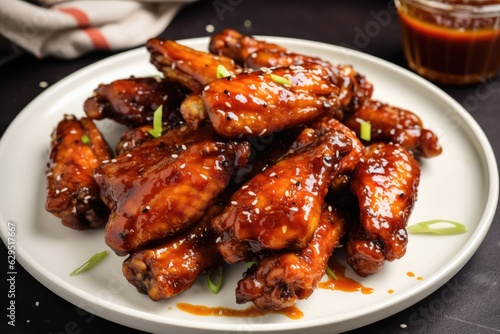 BBQ Chicken Wings In a Plate