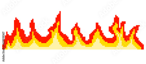 Clip art of pixel art flame