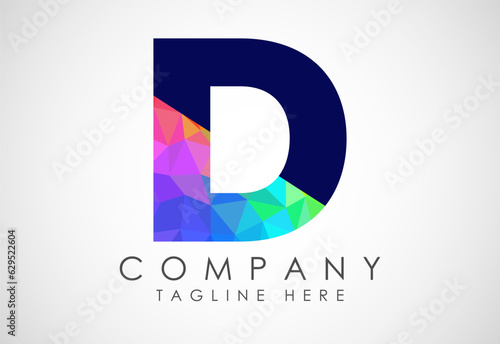 Free Download Creative English D alphabet low poly style - GFXLoad