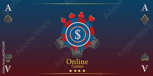 casino flying poker chips. Draft . Poker casino vector illustration. Red and black realistic chips in the air. Gambling concept, poker mobile app icon

