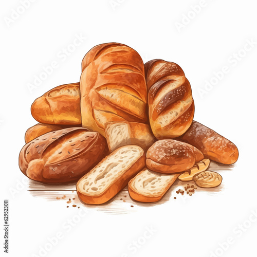 assortment of baked bread