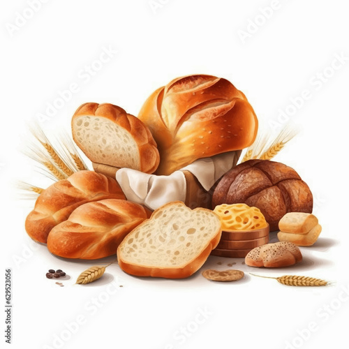 assortment of baked bread