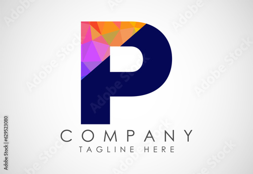 Creative English P alphabet low poly style Free Download Creative English P alphabet low poly style - GFXLoad