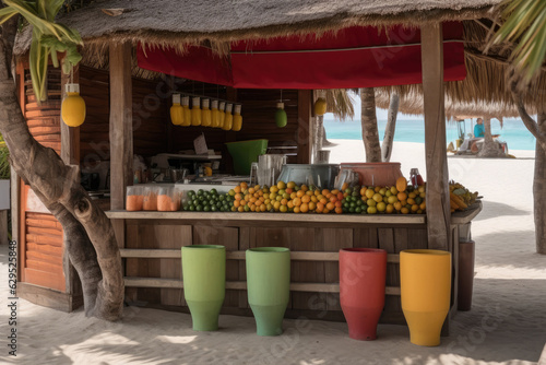 Beach shop selling juices and drinks
